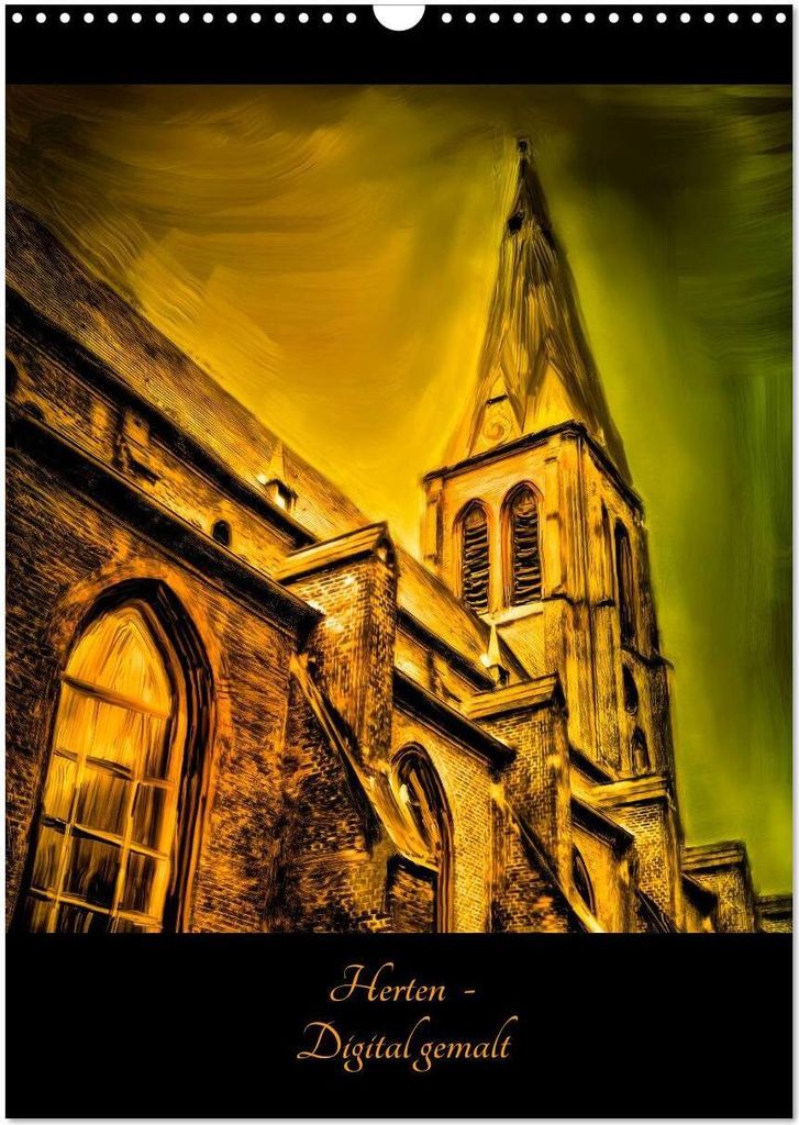 Herten - Digital gemalt (Wandkalender 2026 DIN A3 hoch), CALVENDO Monatskalender