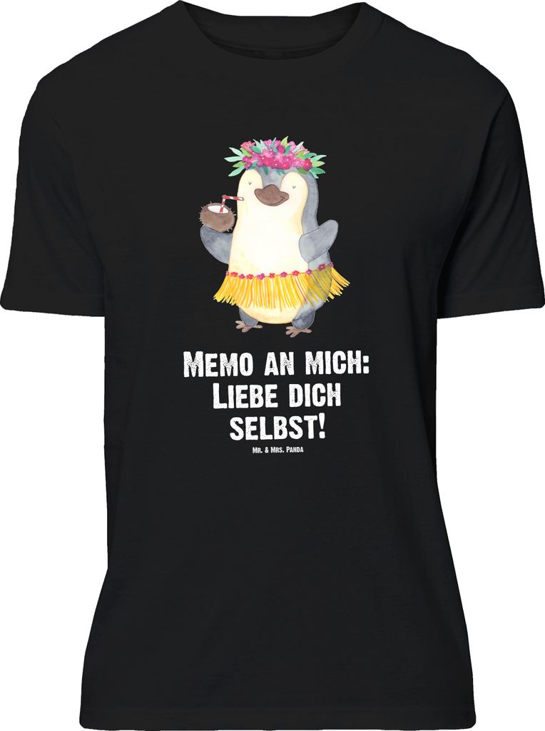 Mr. & Mrs. Panda Größe M T-Shirt Pinguin Kokosnuss - Schwarz - Geschenk, Herren, Urlaub, Aloha, Shirt, Pinguine, Tshirt, Hawaii, mit Spruch