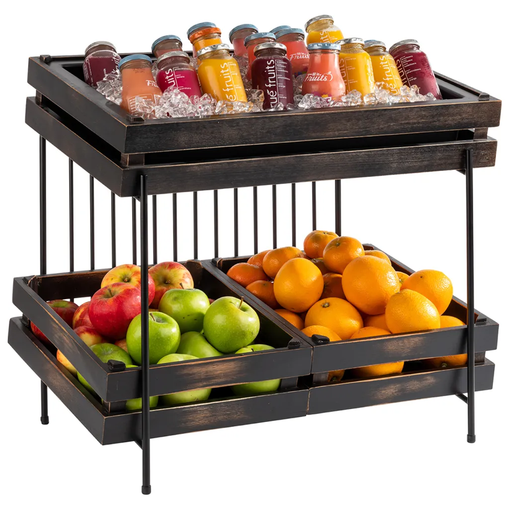 Support buffet métal noir APS stable avec embouts antidérapants 20cm