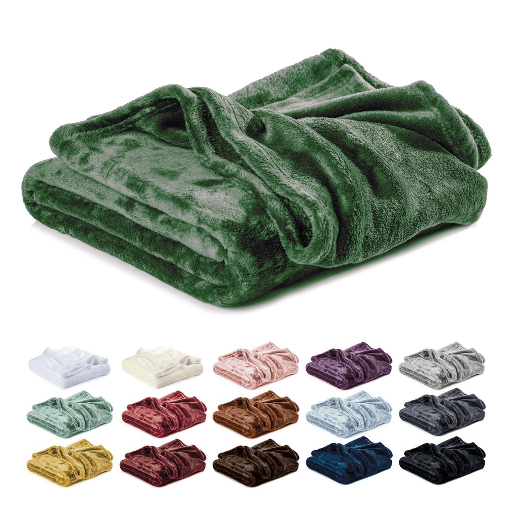 Lavea Mikrofaser Kuscheldecke 220x240 cm, flauschig & weich, warme Fleecedecke für Sofa & Bett, pflegeleicht, atmungsaktiv, hautfreundlich, Dunk...