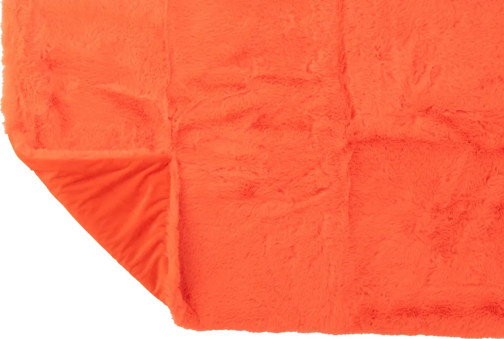 Plaid douillet J-Line Cutie rouge fluo en microfibre de polyester doux - 2
