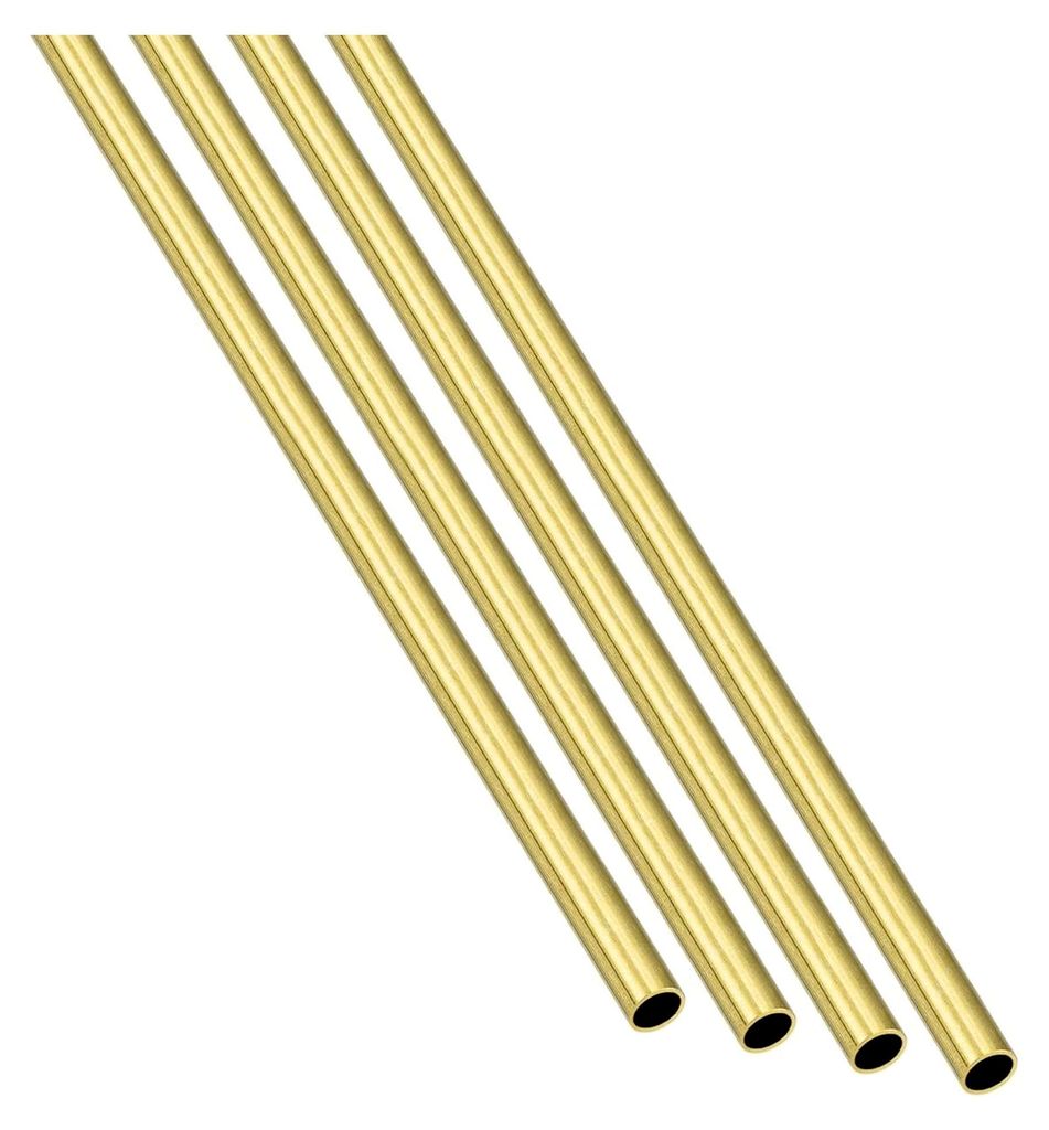 Messing Rohr (3mm AD x 0.25mm Wand T x 300mm L) 4Stk Gerade Schläuche - für Zuhause Möbel Maschinen Heimwerken Kunsthandwerk