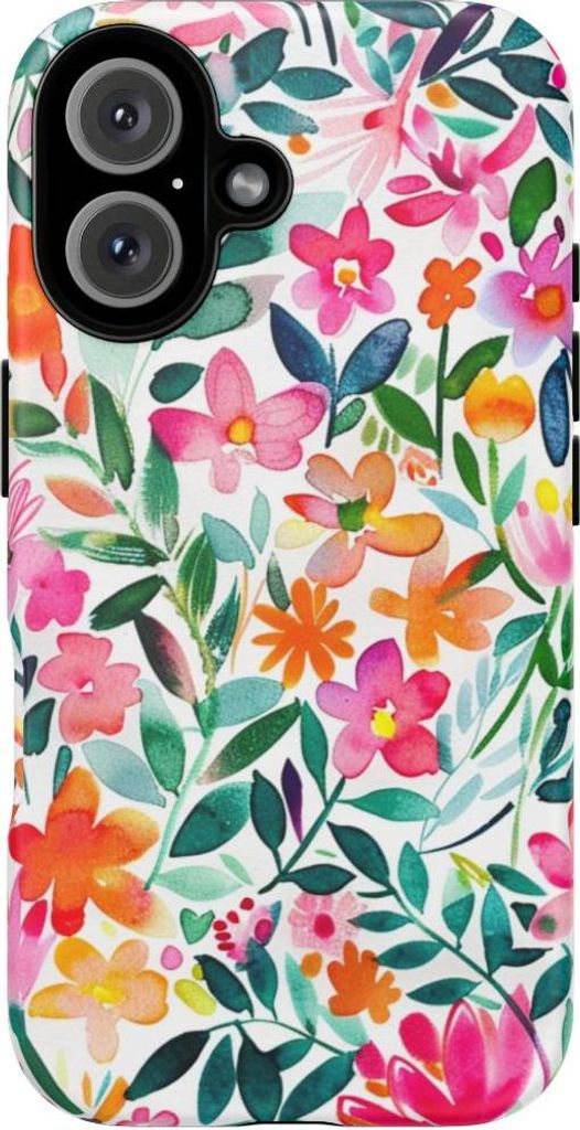 Buntes Aquarell-Blumenmuster – Hülle Kompatibel mit iPhone 16