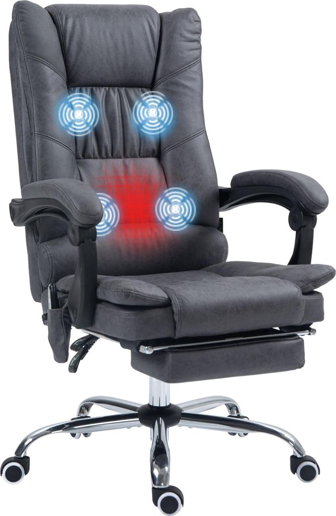 Fotel biurowy Vinsetto z masażem wibracyjnym, ergonomiczny Zdjęcie produktu 