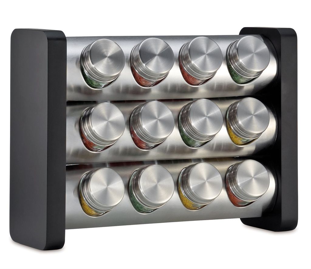 KÜCHENPROFI Gewürzständer mit 12 Gläsern schwarz rechteckig Produktbild 