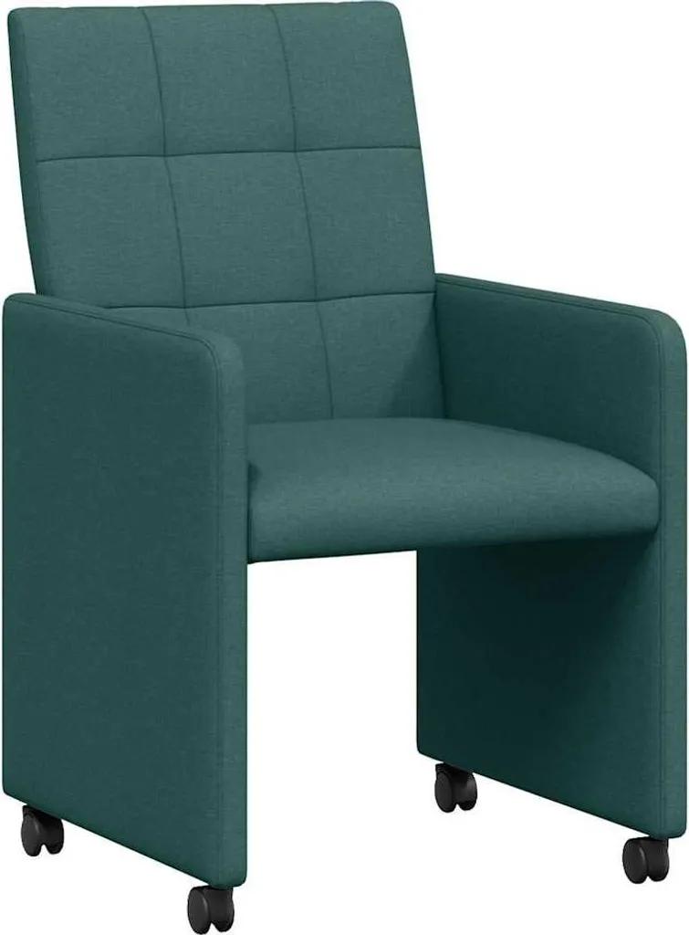 Chaise de salle à manger ergonomique tissu vert foncé lot de 2 pcs