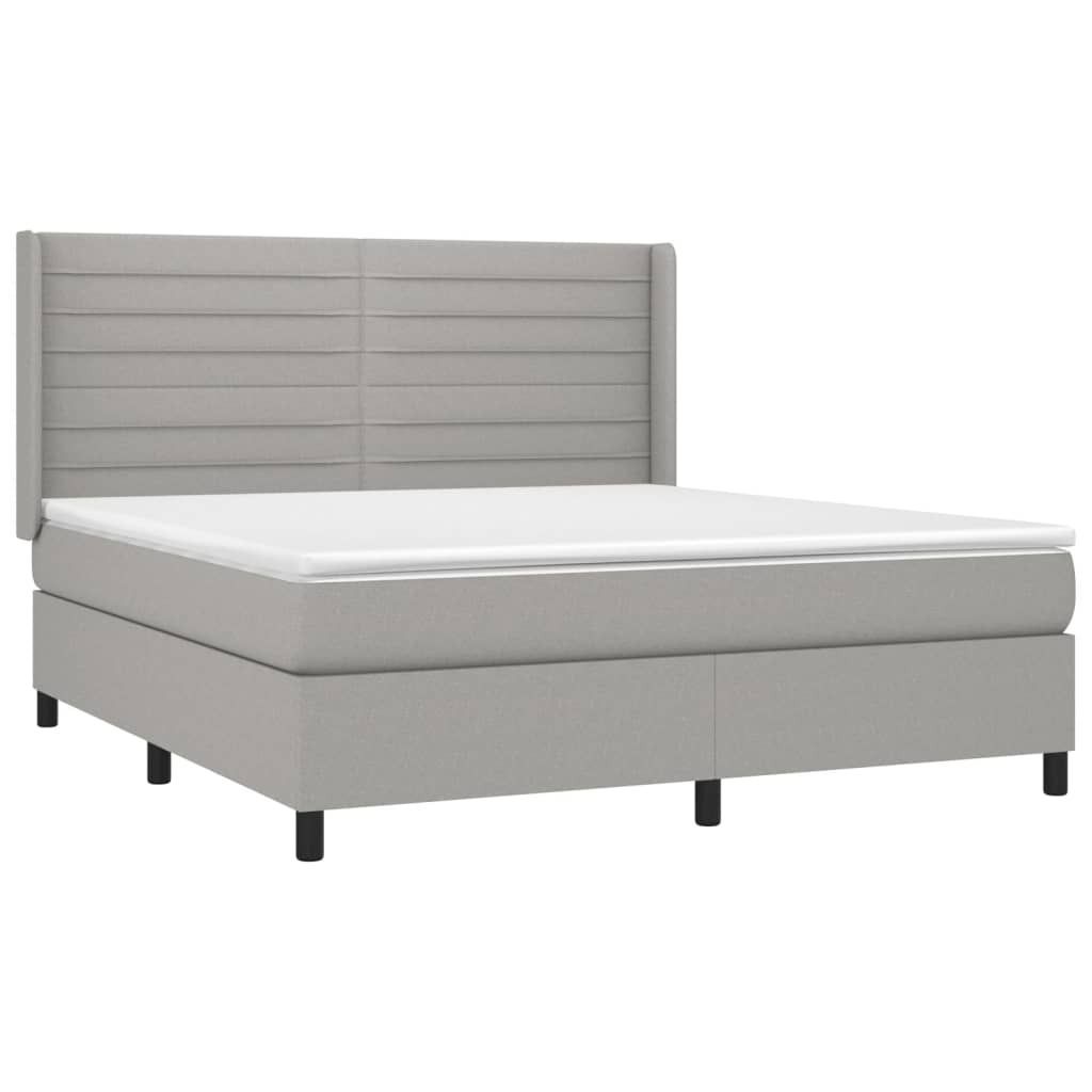 "2026 Aktion"Boxspringbett Modernes/Doppelbett - Polsterbett Erwachsene/r /Kind - mit Matratze Hellgrau 180x200cm Stoff - Klassische Betten NeuMöb...