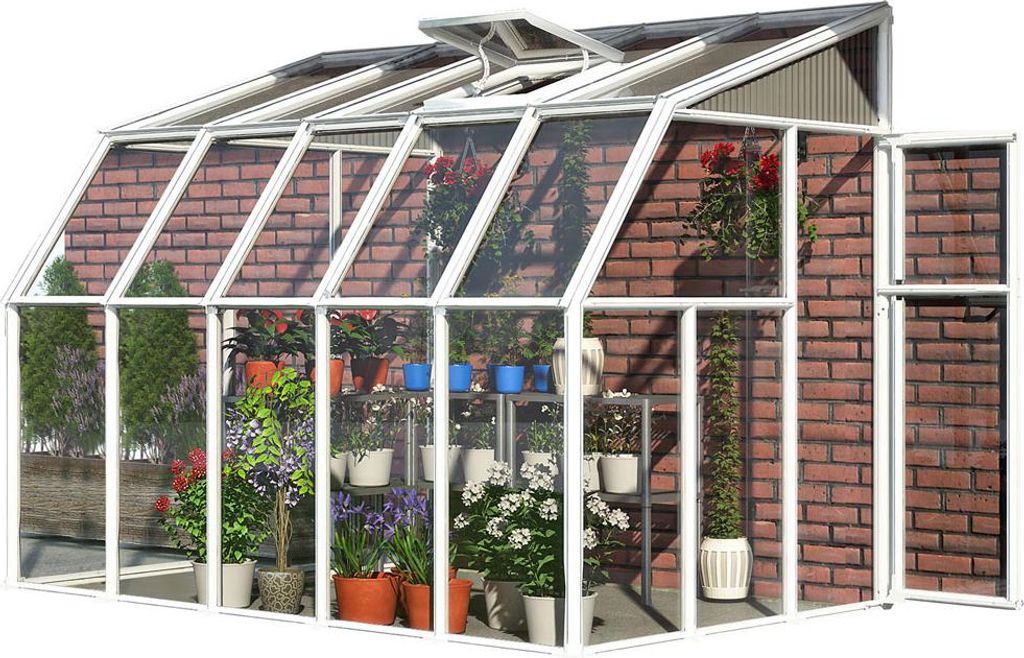 Rion Kunststoff Anlehngewächshaus Sun Room 35 Weiß 324x201x247 cm