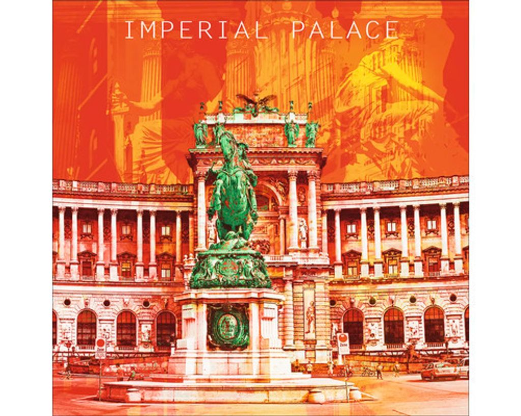 Glasbild Wien Imperial Palace Hofburg rot 20x20 cm