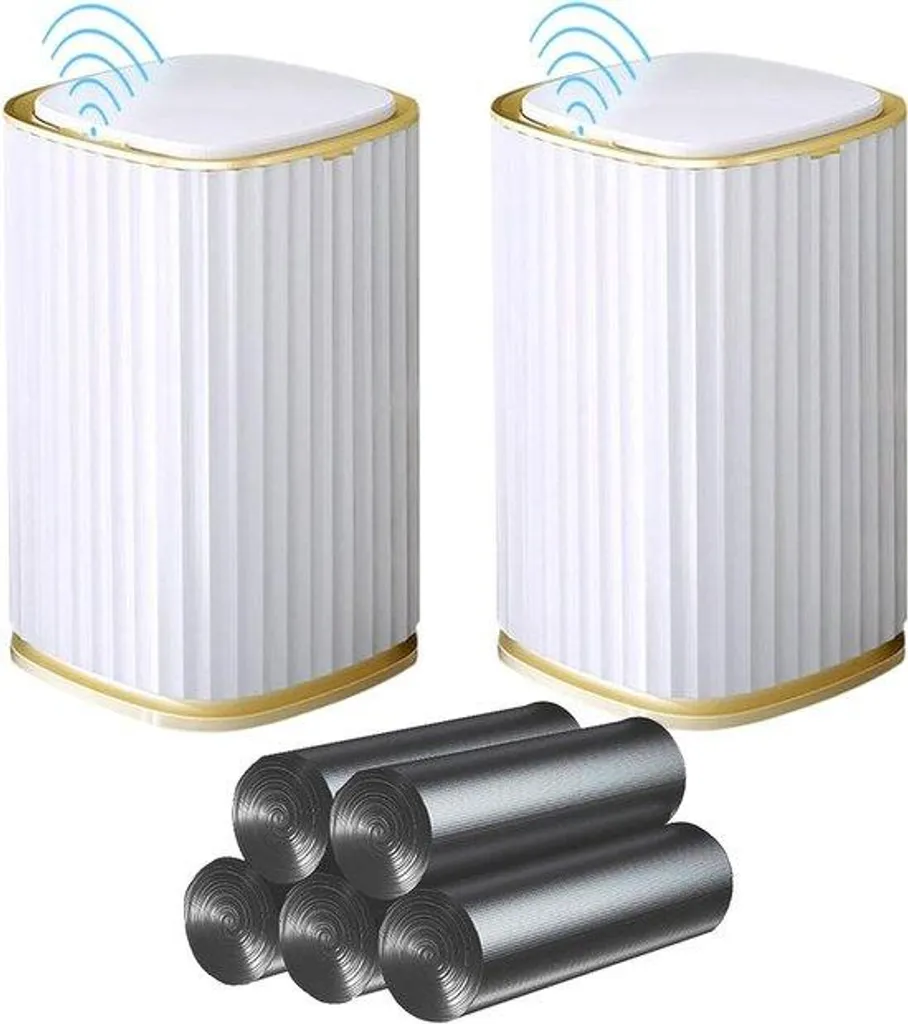 Poubelles Intelligentes Square Lot de 2 de 15L avec 100 Sacs Inclus