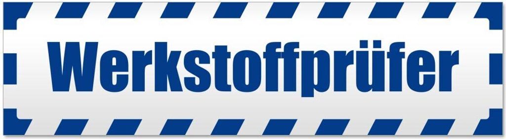 Kiwistar - Autoaufkleber - Verkehrsblau - 30 x 8 cm - Werkstoffprüfer gestreift - Hinweis Aufkleber Sticker für Auto, Kfz, Fahrrad, PKW, LKW
