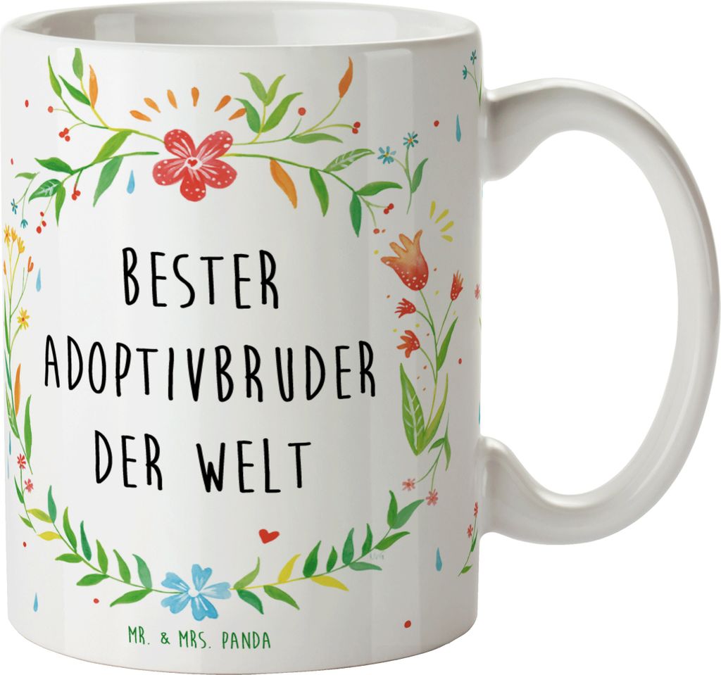 Mr. & Mrs. Panda Kaffeetasse Adoptivbruder - Geschenk, Teetasse, Geschenktasse, Kaffeebecher, Bruder, Familie, Bester, adoptiert, Brudi, Tasse, Tri...