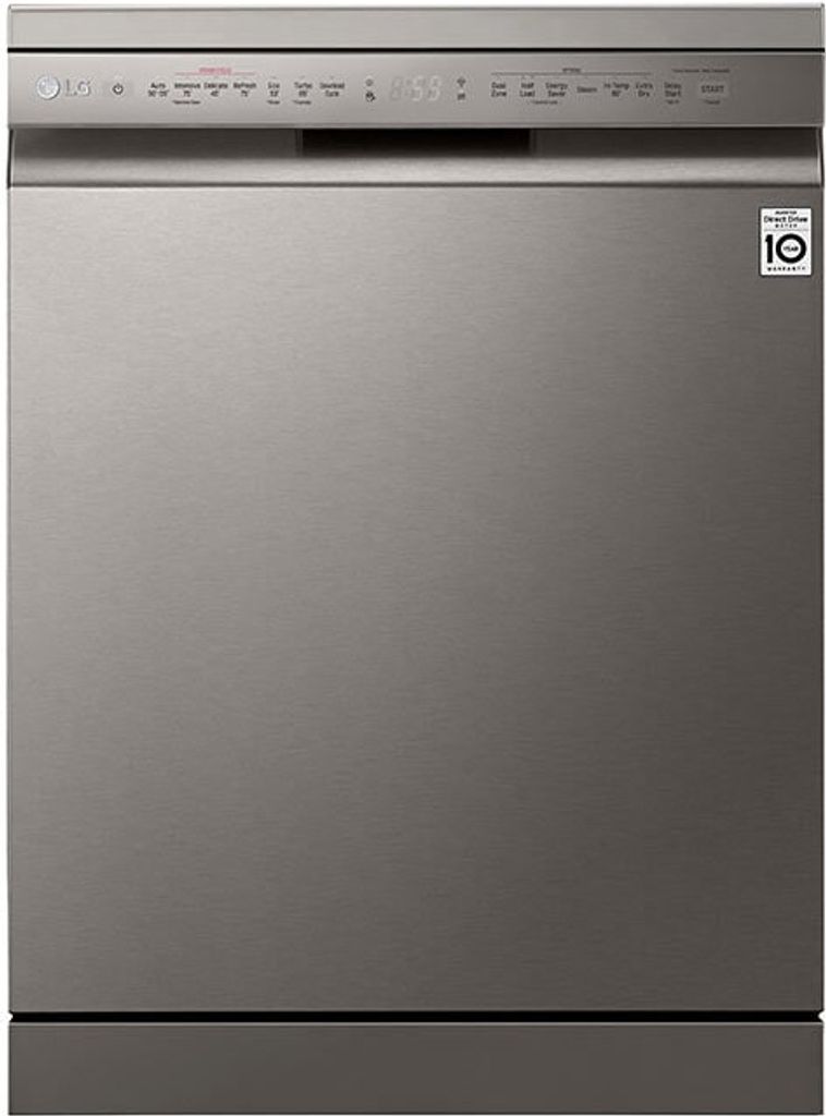LG DF222FPS, Pose libre, Taille standard (60 cm), Argenté, Image du produit 