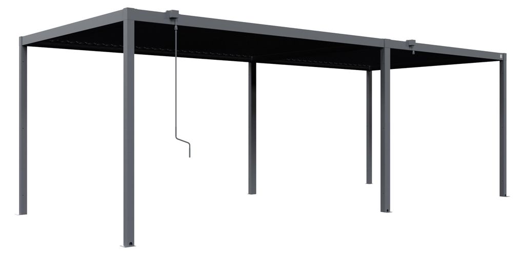 PRIMEYARD Pergola 3x6 m Pfosten und Lamellendach aus Stahl Produktbild 
