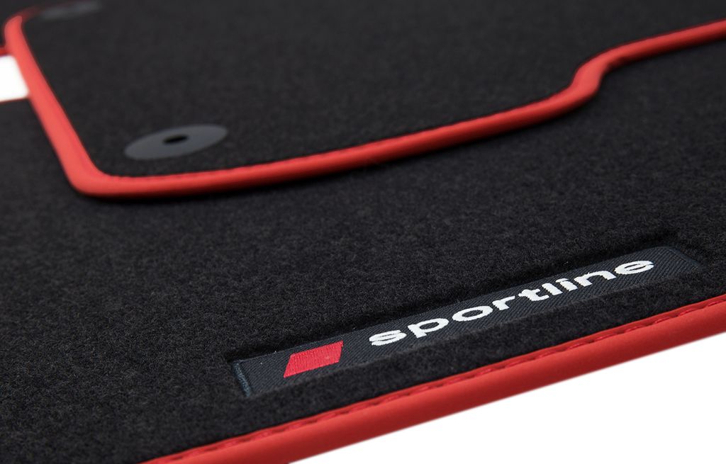 Fußmatten Sportline passend für BMW 2er Gran Tourer F46 Bj. 2015-07/2022, Bandeinfassung:Rot