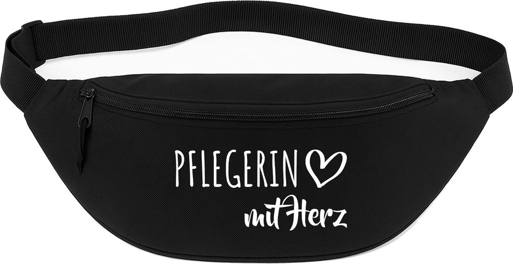 Huuraa Bauchtasche Pflegerin mit Herz 2,5 Liter Black Polyester Crossbody Bag Geschenkidee
