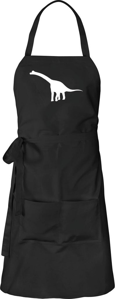 Huuraa Schürze Brachiosaurus Dinosaurier Schwarz mit Taschen Baumwolle Kochschürze Geschenkidee