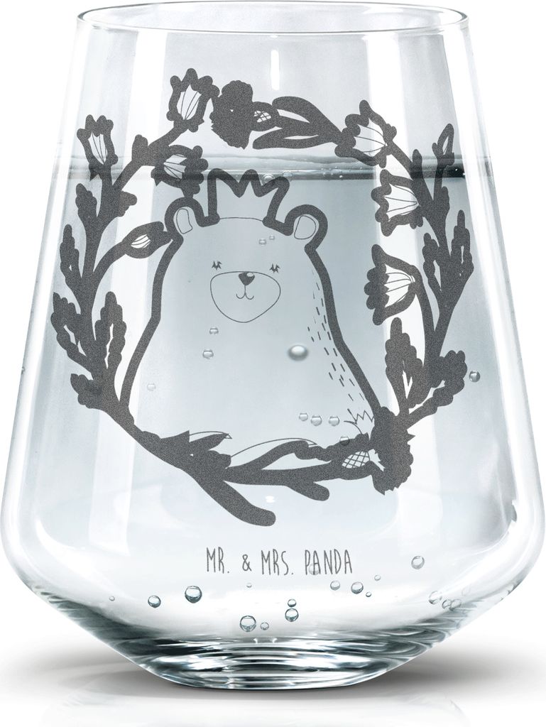 Mr. & Mrs. Panda Glas Bär Königin - Transparent - Geschenk, Mutter, Lieblingsmensch, Teddy, Beste Mama, Becherglas, Trinkglas, Mom, Tumbler, Glas...