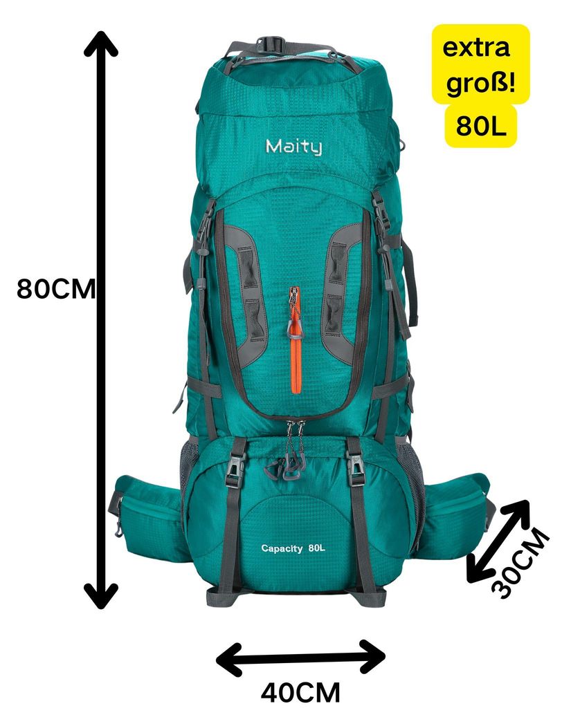 MAITY 80L gro?er Trekkingrucksack Grš¹n Produktbild 