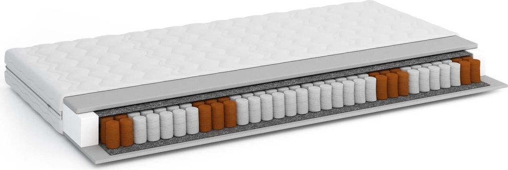 FURNLUX Federkernmatratze Prago Weiss 80x180cm / Hauptfarbe: Weiß / Abmessungen: 80 x 180 x 18 cm