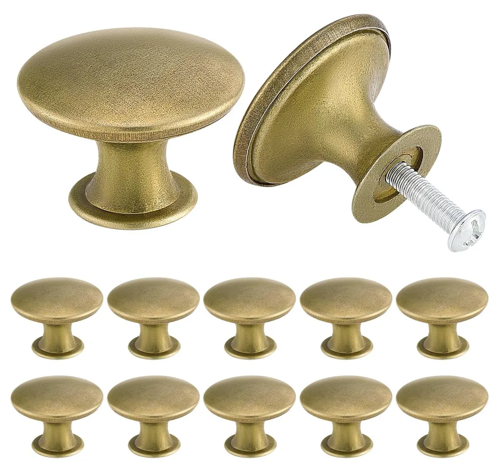 Bouton de tiroir en laiton antique 30mm lot de 12 style vintage