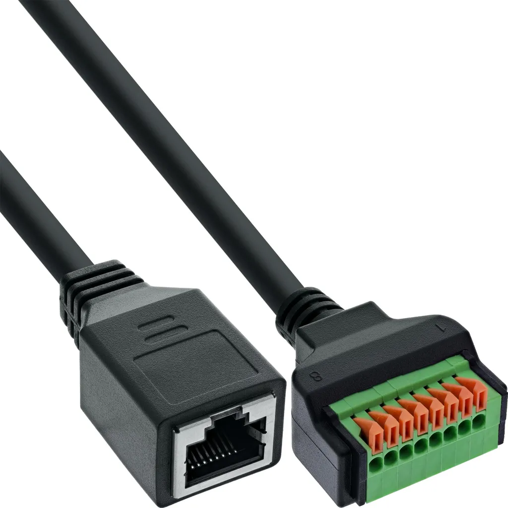Connecteur Extension RJ45 Femelle vers Bornier 8 Plots Cat.5e 15cm