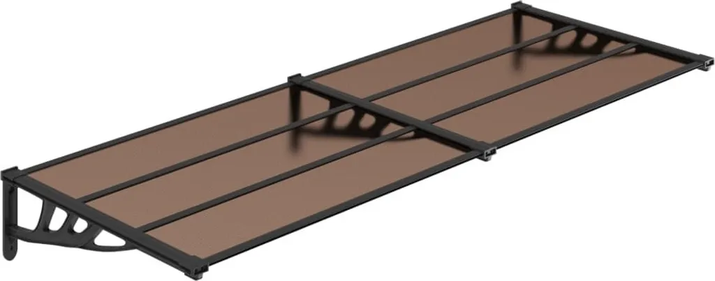 vidaXL Tettoia per Porta 239x90 cm Nera - Pensilina Robusta in PC