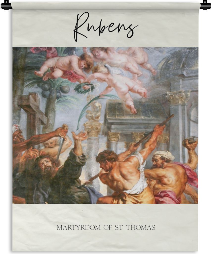 MuchoWow Wandteppich Wandbehang Kunst - Rubens - Martyrium des Heiligen Thomas 120x160 cm Tapisserie Dekoration Wandtuch - Wohnzimmer - Moderne