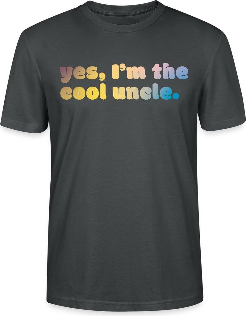 Spreadshirt Yes I’m The Cool Uncle Lustiges Onkel Motiv Uni Bio T-Shirt, XS, Anthrazit
