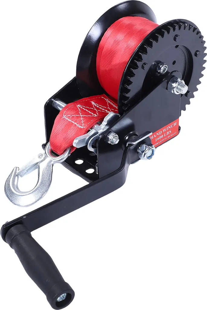 Treuil manuel de remorque 1600 LBS anti-corrosion à sangle 8m