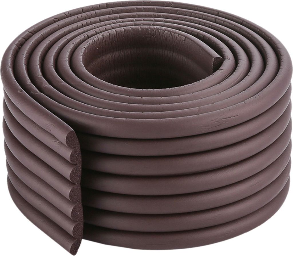 2 Meter W-Form Multifunktionaler Ultra-Breitkantenschutz Verbreiterte Verdickung Crash Bar Kinder Stoßstange Streifen, Braun