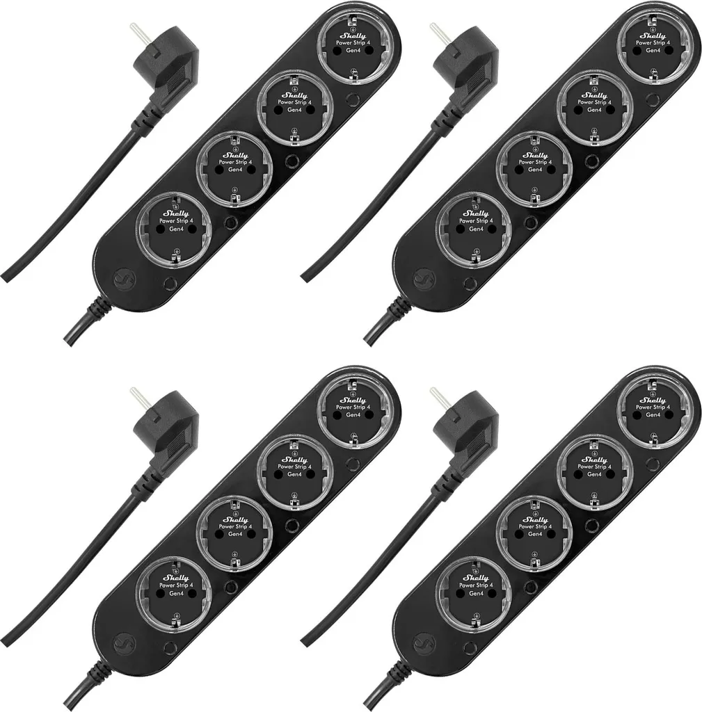 Multiprise Connectée 4 Prises Shelly Power Strip 4 Gen4 Noir Matter