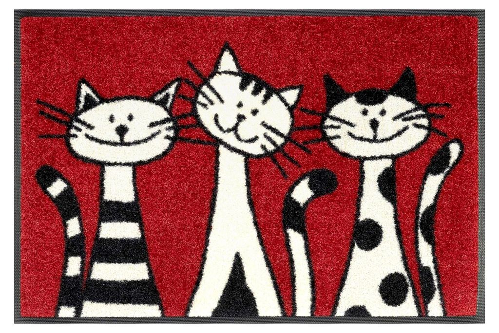 Fußmatte, Three Cats 40x60 cm, für Innen- und Außenbereich, waschbar