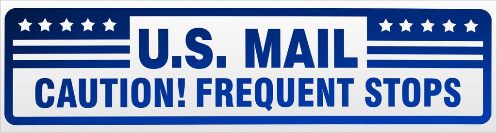 Kiwistar U.S. Mail Frequent Stops Magnetschild Schild magnetisch - 30cm Blau - reflektierend - Magnetfolie für Auto PKW Kfz