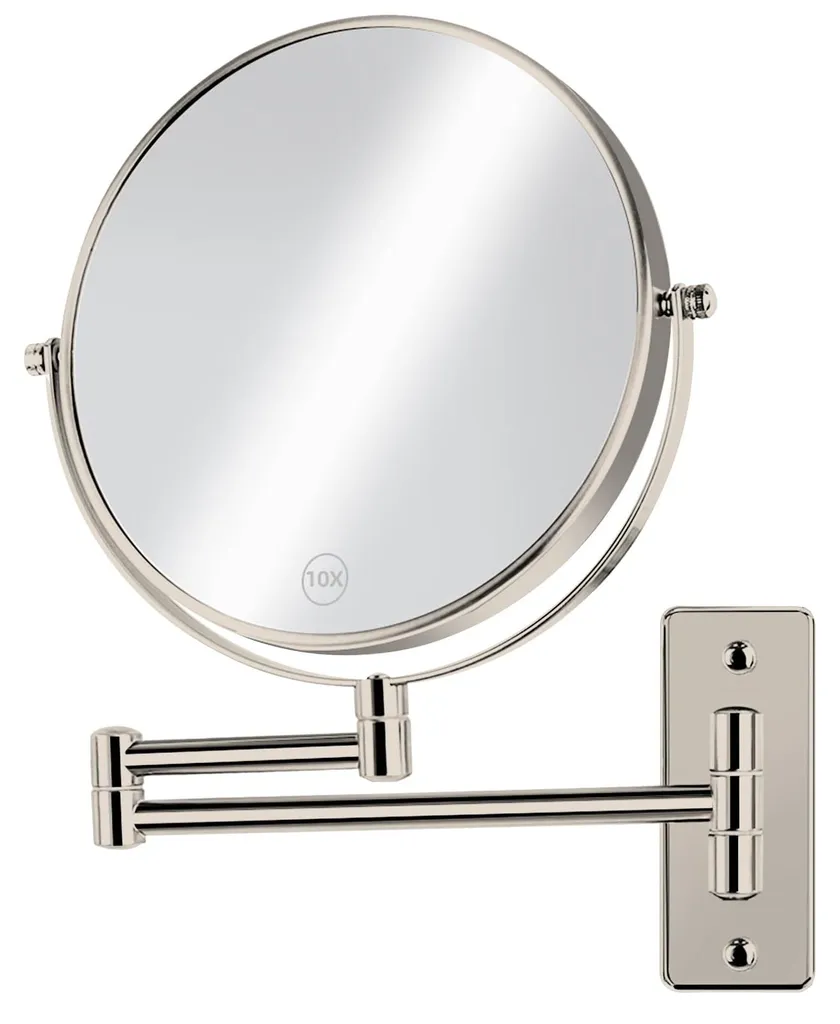 Miroir de maquillage coulissant double face 1x 10x en verre HD net