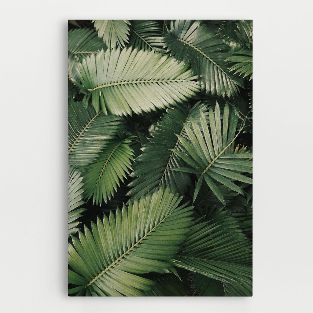 ARTHUB Leinwandbild 70x100 cm, Green Leaves | Wohnzimmerdekoration, Hängende Bilder, Wanddekoration, Heimdekoration, Blumen, Blätter