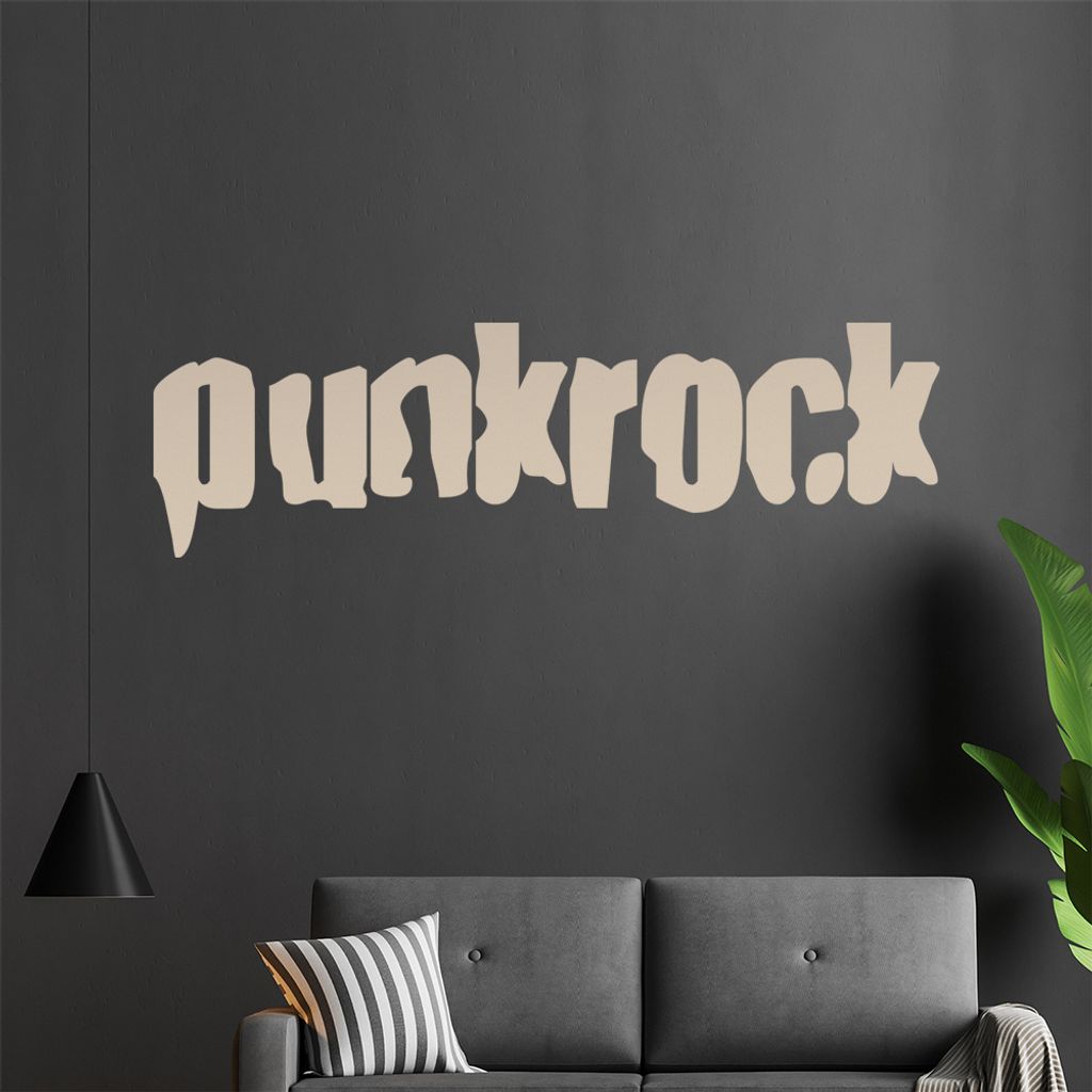 KIWISTAR Punk Rock Font - Rock Pogo Nieten Aufnäher Wandtattoo in 6 Größen - Wandaufkleber Wall Sticker - Dekoration, Küche, Wohnzimmer, Schlaf...