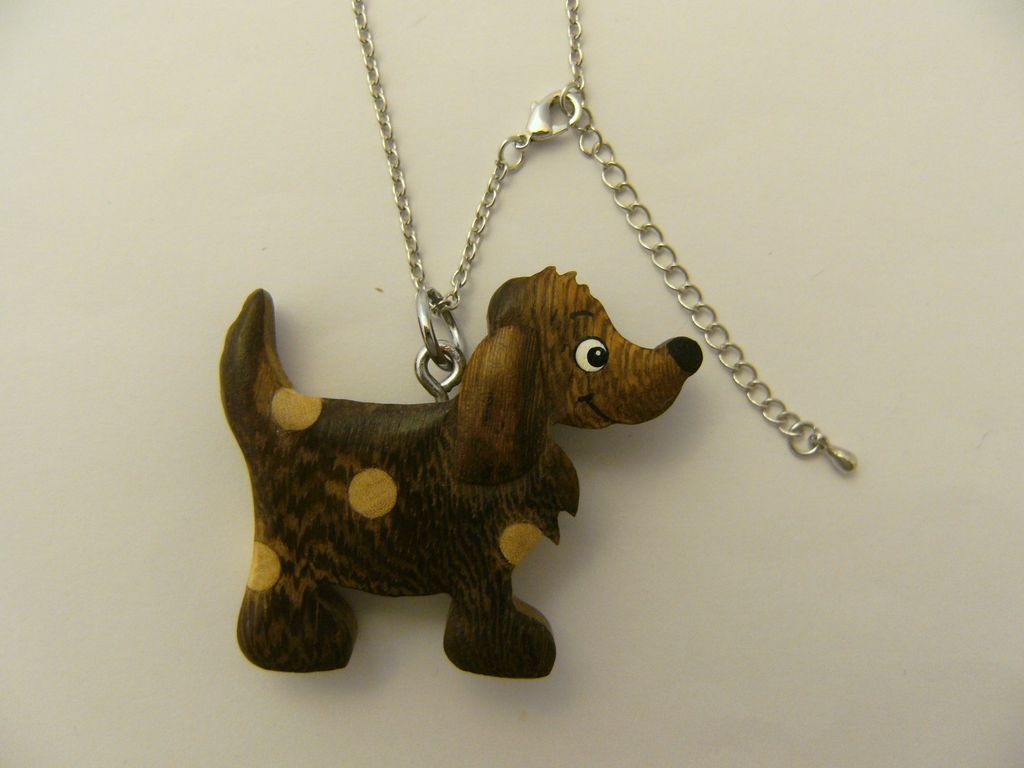 Kette mit Holzanhänger Hund, Ketten Modeschmuck Tiere Tier Produktbild 