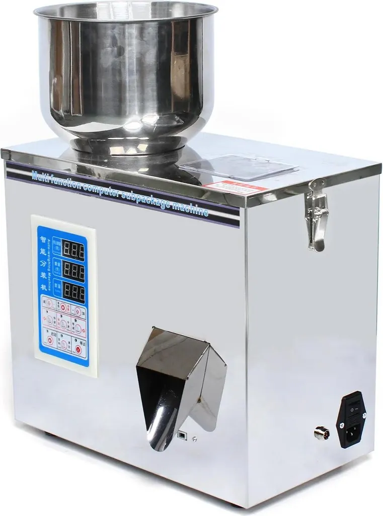 Doseuse automatique de granulés argentée 50g avec pesage électronique