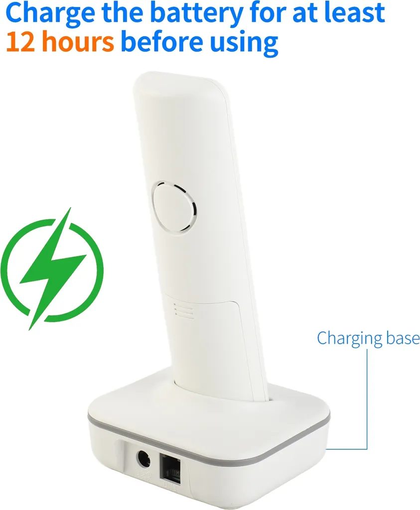 Téléphone fixe sans fil DECT avec combiné extensible et écran rétroéclairé - 6
