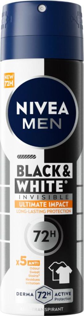 NIVEA MEN - Deodorant Spray - Black & White Ultimate Impact - 150 ml - 1 Stück