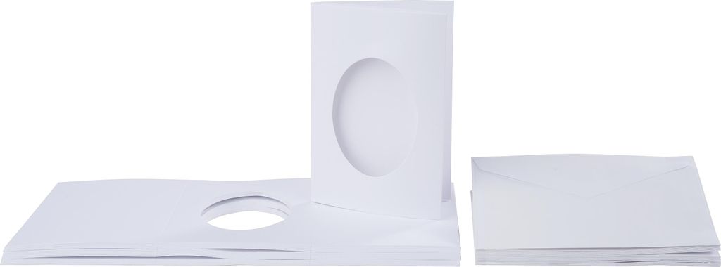 VBS Passepartoutkarten Oval 30 Stk A6 215g/qm für kreative Grußkarten
