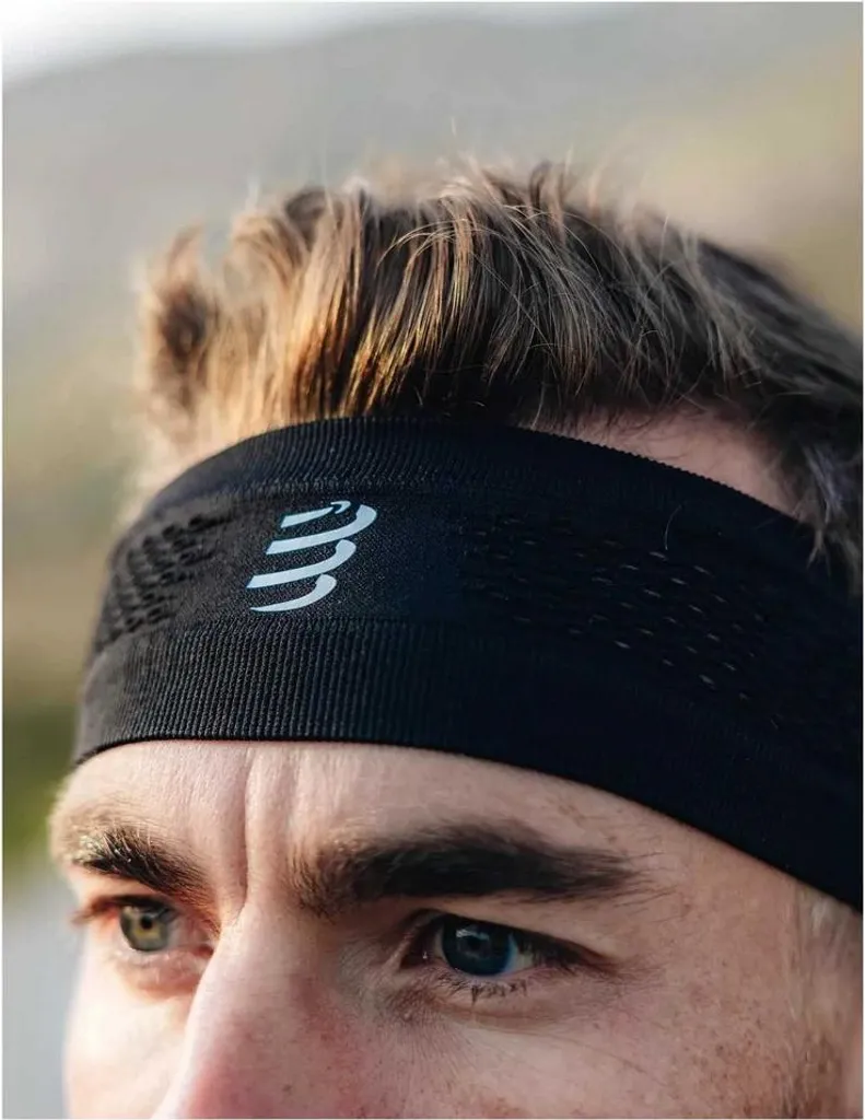 Bandeau Running Compressport Thin On/Off Noir - Ultra Léger et Respirant
