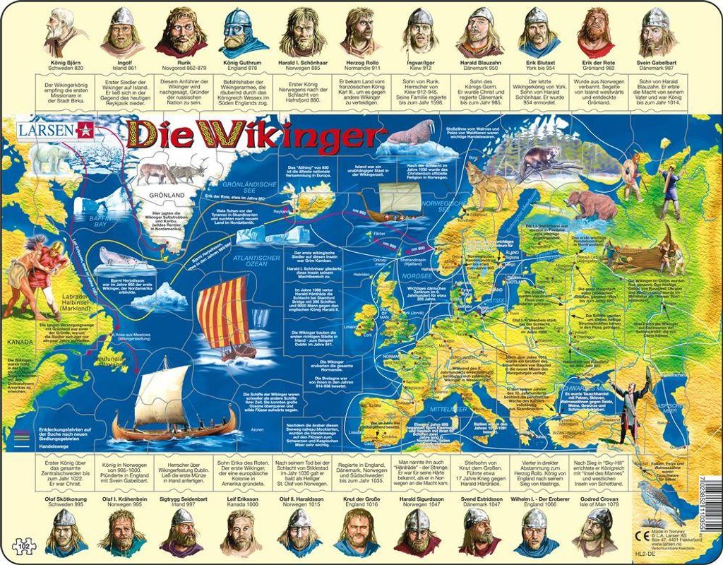 Larsen Puzzle Die Wikinger 102-tlg. Produktbild 