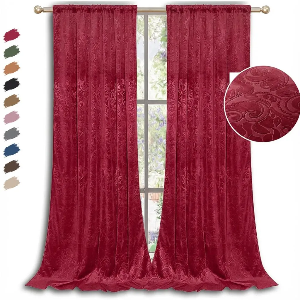 HOMEIDEAS Tende In Velluto Rosso 132x248 Cm – 2 Pannelli, Oscuranti, Termiche, Con Occhielli Metallici, Per Camera Da Letto