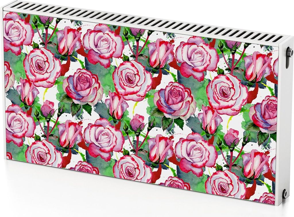 Rosen – Magnetische Heizkörperabdeckung – 110x60 cm – Magnet Heizkörperabdeckung – 3D Würfel – Heizkörperverkleidung – Magnetische ...