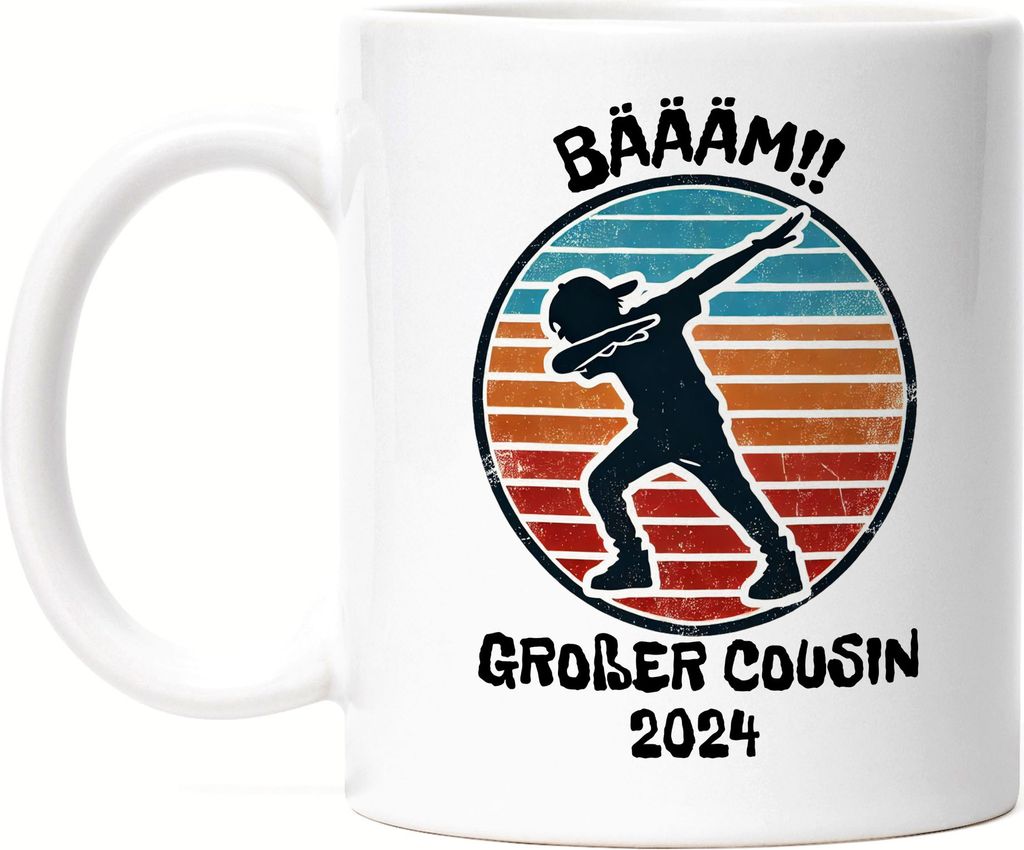 Bääm! Großer Cousin 2024 Tasse Ankündigung Dab Geburt Nachwuchs Schwangerschaft