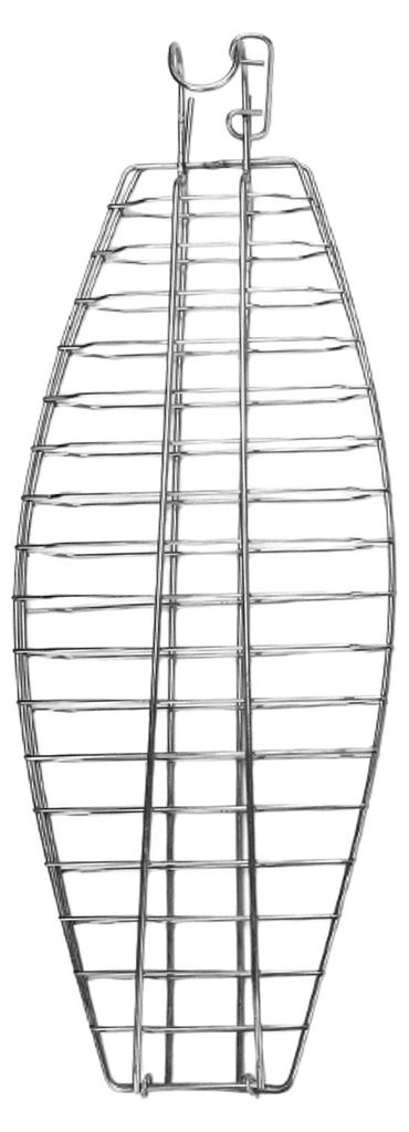 Grillkorb für Fisch, Edelstahl, Hängegrillgestell, verstellbare Scharniere, Wendewerkzeug für ganzen Fisch und Meeresfrüchte