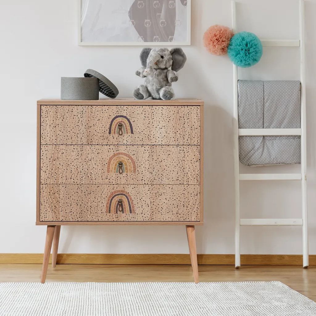 Commode multicolore en bois mélaminé Skye Decor - Robuste et design 80cm