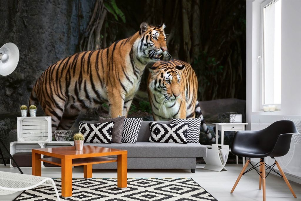 Vlies Fototapete BENGALISCHER TIGER 375 x 250 cm (inkl. Kleister) - Vlies Tapete, Wandtapete, Wandbilder - Tapete für Wohnzimmer Schlafzimmer, Bü...